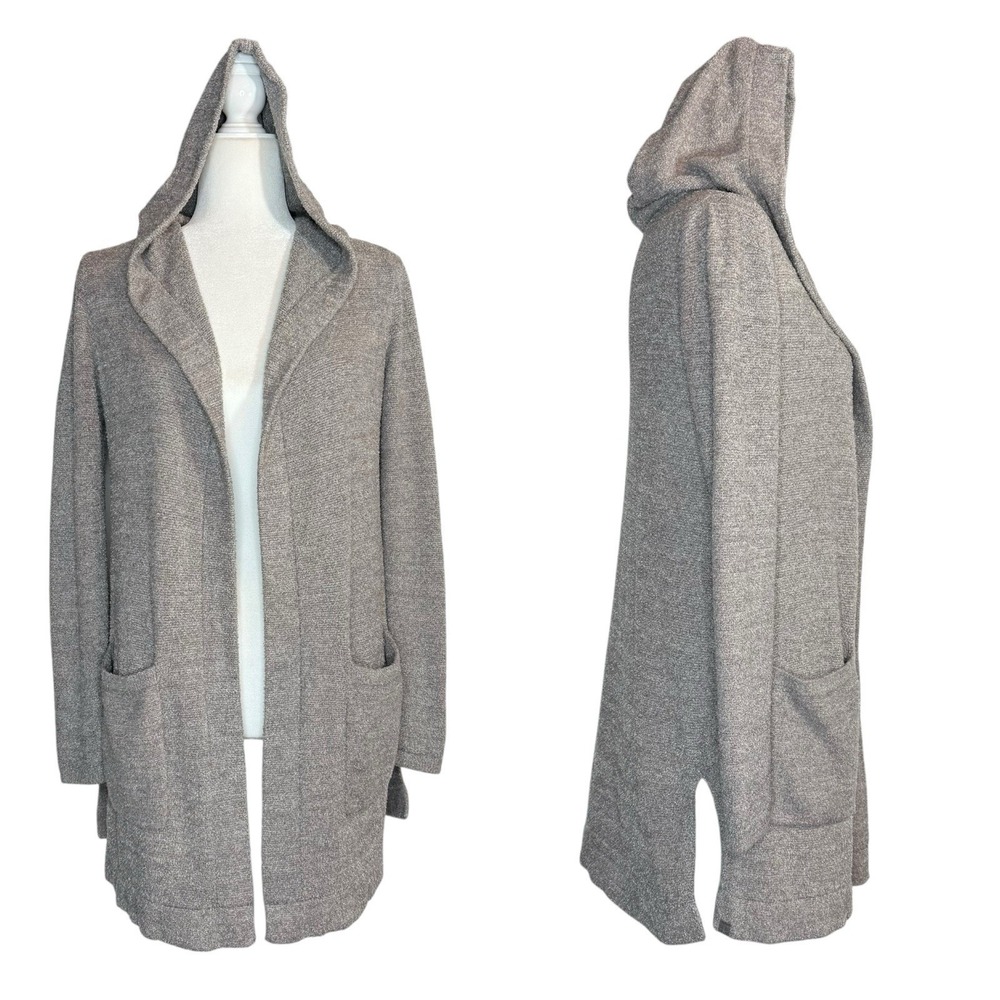 Barefoot Dreams‎ Cozy Chic Lite Hooded Cardigan Size XS Neutral Minimalist Soft